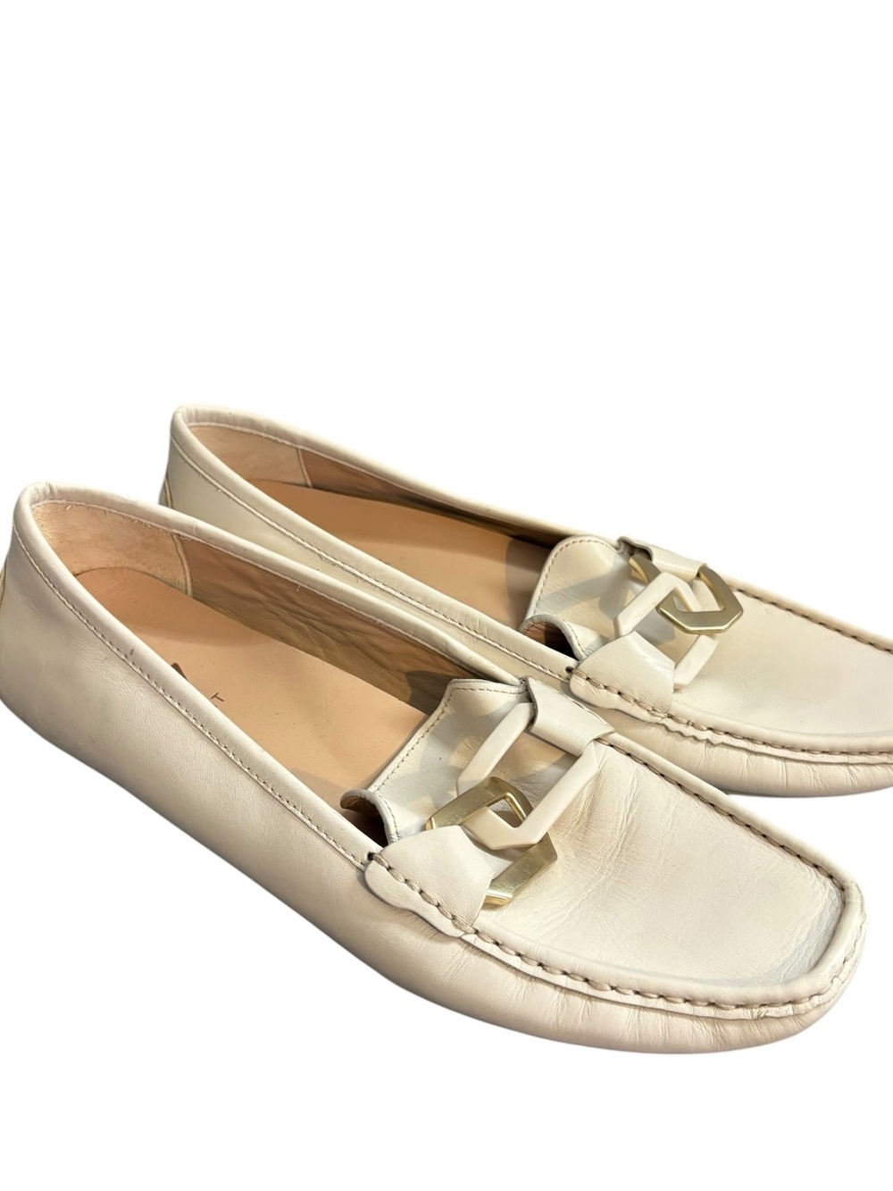 27 Edit by Naturalizer Hellen2 Driving Moc Loafer Beige Leather Shoes Size 9M